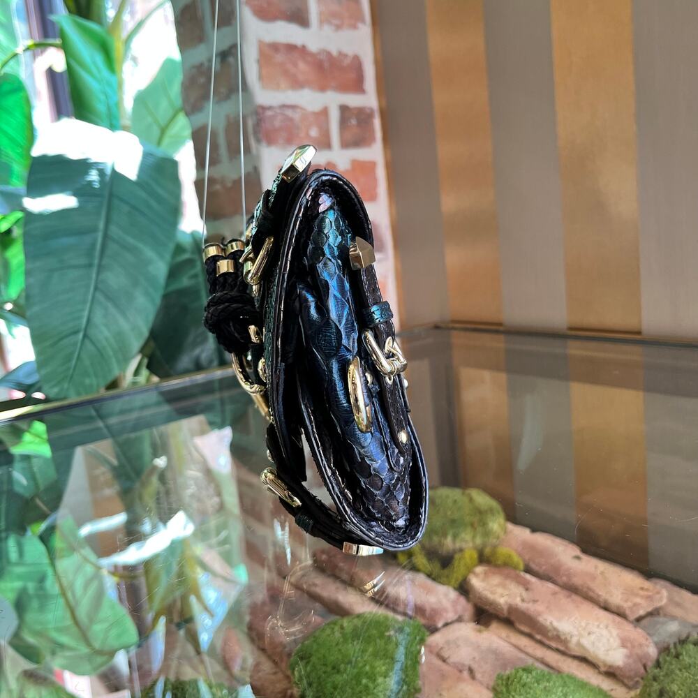 Versace Canyon Multicolor Ombre Python Clutch - image 2